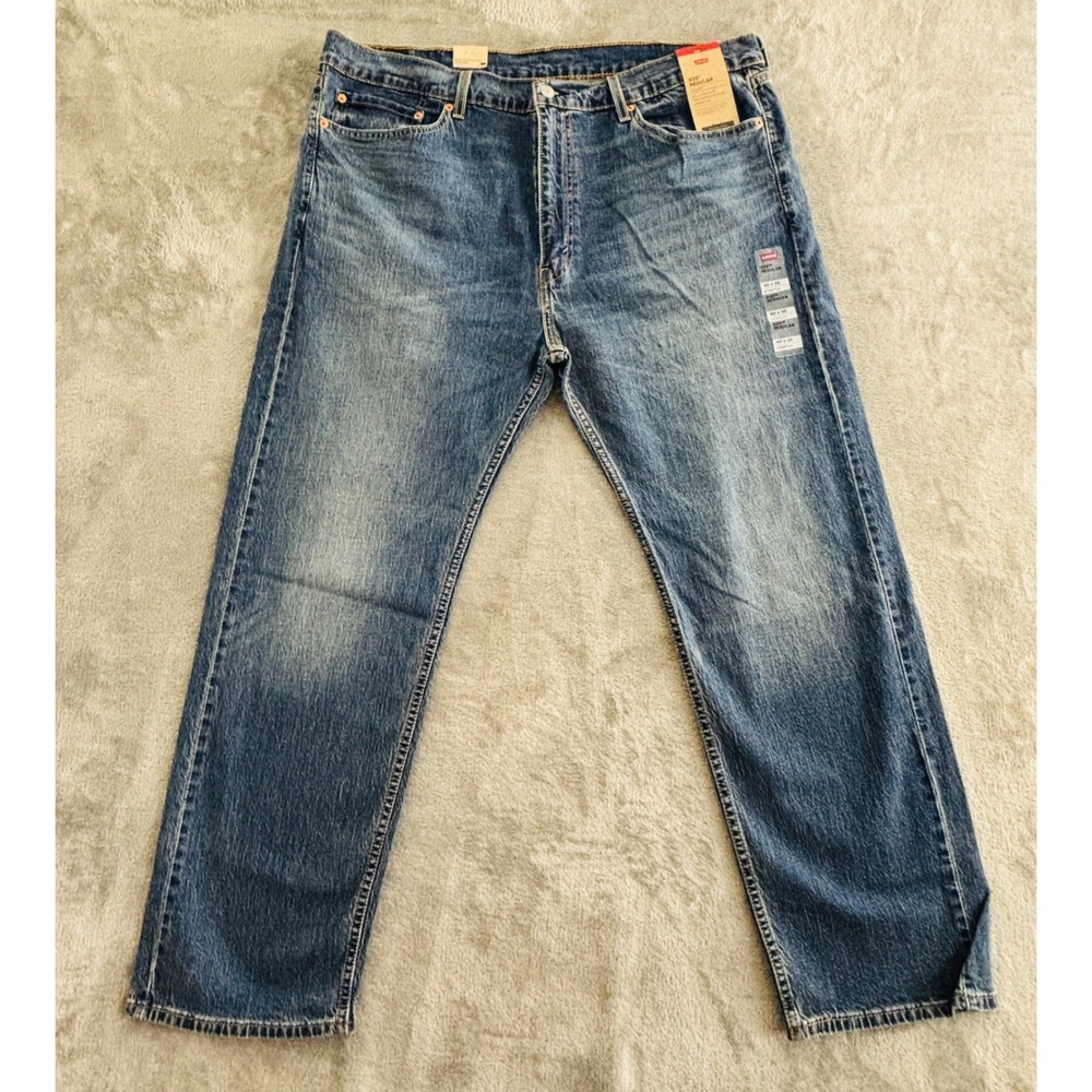 Levis 505 Regular Fit Straight Leg Jean Mens 40x30 Medium Wash Stretch 005052309